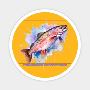 Peacedog Outfitters Trout Fishing Watercolor Magnet